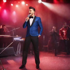 SOPHISTICATED DARK BLUE FORMAL SPECIAL OCCASSIONS DANCE PARTY’S Men's Dress Suit Set