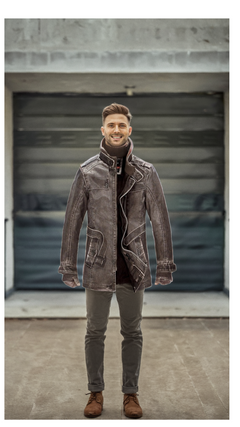Winter Men's Leather Men's fashion Clothing With Zipper
