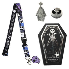 The Nightmare Before Christmas Master of Fright Lapel Pins & Lanyard Coffin Box Set