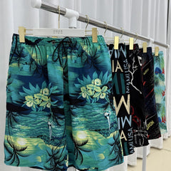 Summer Beach Pants Men's Loose Casual Fifth Pants Ice Silk High Elasticity Quick-drying