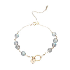 Natural Female Strawberry Gold Crystal Aquamarine Bracelet