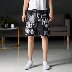 Summer Beach Pants Men's Loose Casual Fifth Pants Ice Silk High Elasticity Quick-drying