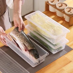 Food Preservation Box Divider With Draining Vegetables And Fruits Fresh-keeping Artifact