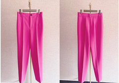 New Professional Pink Ladies Fashion Blazer pants Suit for women