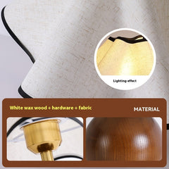 Retro Solid Wood Table Lamp Walnut Creative Petal Bedroom