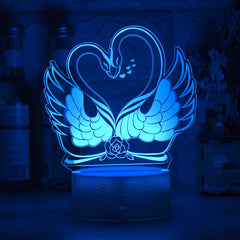 Colorful Touch Remote Control LED Swan-shaped Table Lamp