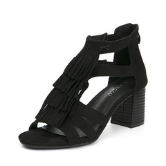 Fashion Back Zipper High Heel Fishmouth Roman Shoes