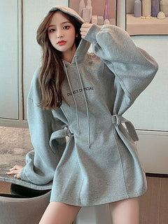 Plus Size Women's Fashion Mid Length Hooded Sweater