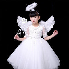 Wings Props Flower Girl Dress Up Halloween Christmas Show Feather Wings