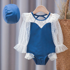 Children's Swimsuit Girls Long-sleeved Baby Girl One-piece Swimsuit Summer