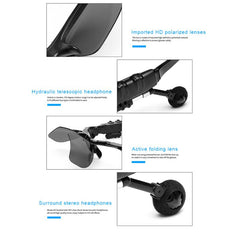 Midnight Black Titan Audio Specs | IPX4 Waterproof Smart Bluetooth 5.0 Sports Sunglasses with Wireless Mic & Open-Ear Audio