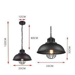 Retro Restaurant Restaurant Dining Table Single-head Iron Pot Cover Lampshade Chandelier