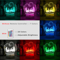 Colorful Touch Remote Control LED Swan-shaped Table Lamp