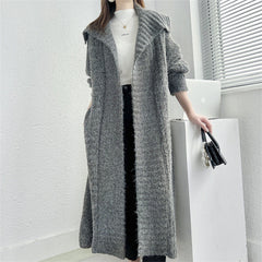 Long Knitted Cardigan Coat Women's Plus Size