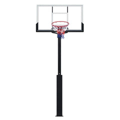 Outdoor Buried Hand-operated Height Adjustable Basketball Stand for Backyard Play