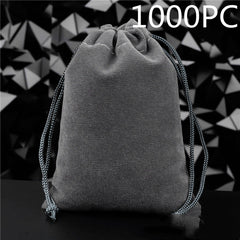 Flannel Drawstring Jewelry Solid Drawstring Pocket