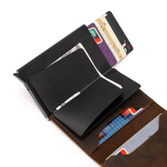 Genuine Leather Wallets For Apple Airtag Case Multi Card Holder Men Wallet Credit Card Holder Vintage Purses With Money Clips