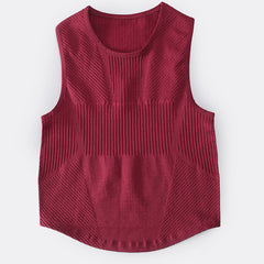 Seamless striped slot yoga clothing suit