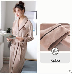 Burgundy island velvet fabric winter unisex flannel robe for men & women