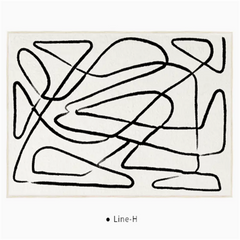 Black And White Line End Table Mat