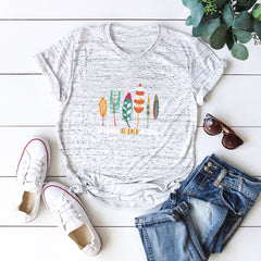 Casual Plus Size Cotton Women's Short Sleeve