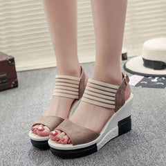 Fashion plus size women's shoes with buckle webbing
