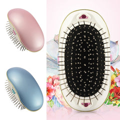 Portable negative ion anti-static straight hair vibration massage comb straight hair comb hair straightener hair comb dry battery