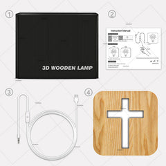 Cross pine craft table lamp