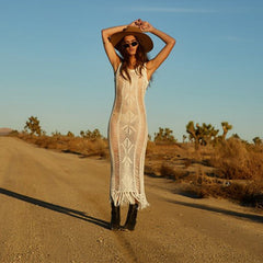 Knitted tassel sun protection clothing