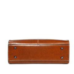 Oil wax stitching leather handbag