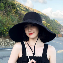 Japanese solid color big brim fisherman''s Hat