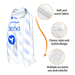 Vertical Faux Cashmere Warm Fringe Scarf