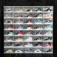 Side Door Acrylic Plastic Basketball Shoes Storage Box