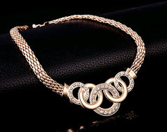 Necklace Earrings Bracelet Ring Jewelry Set European and American Plated 18K Jewelry Four-piece Set
