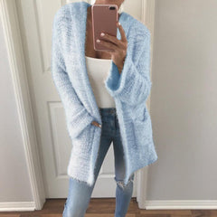 Plus size candy color plush long sleeves