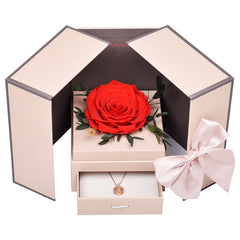 Preserved Flower Jewelry Box Necklace Bracelet Birthday Gift