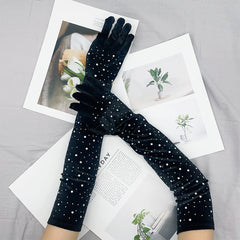 Warm Gold Velvet Clothing Gloves