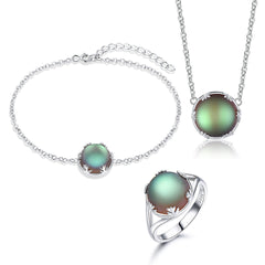 Moonstone Forest Personalized Elegant Ring Bracelet Three-piece Jewelry