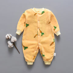 Autumn and winter flannel fleece warmth one-piece romper