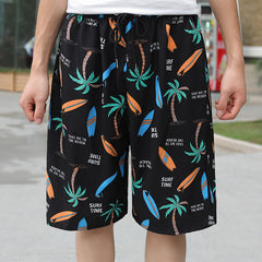 Summer Beach Pants Men's Loose Casual Fifth Pants Ice Silk High Elasticity Quick-drying