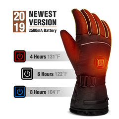 Ski 5-finger rechargeable heating warm gloves