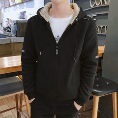Hooded cardigan top plus size warm jacket