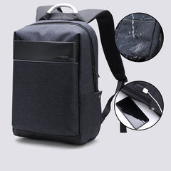 New black Computer backpack men''s European and American trend schoolbag