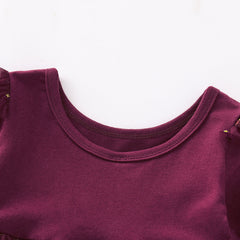 Long sleeve solid color pleated skirt