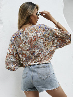 New Product Printed Loose Style Ethnic Style Short-sleeved Casual T-shirt