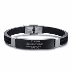 Stainless steel curved brand bracelet