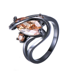 Black Gold S Shaped Zircon High End Diamond Ring For Men