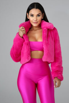 Fur coat with collar in autumn and winter