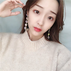 Rhinestone pink purple earrings