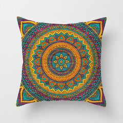 Ethnic style mandala pattern religious ceremony belief polyester pillowcase